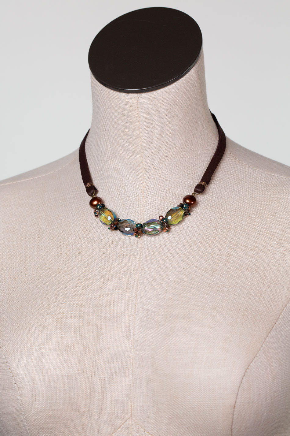 Crisp Autumn 16-18" Czech Glass, Crystal Statement Necklace