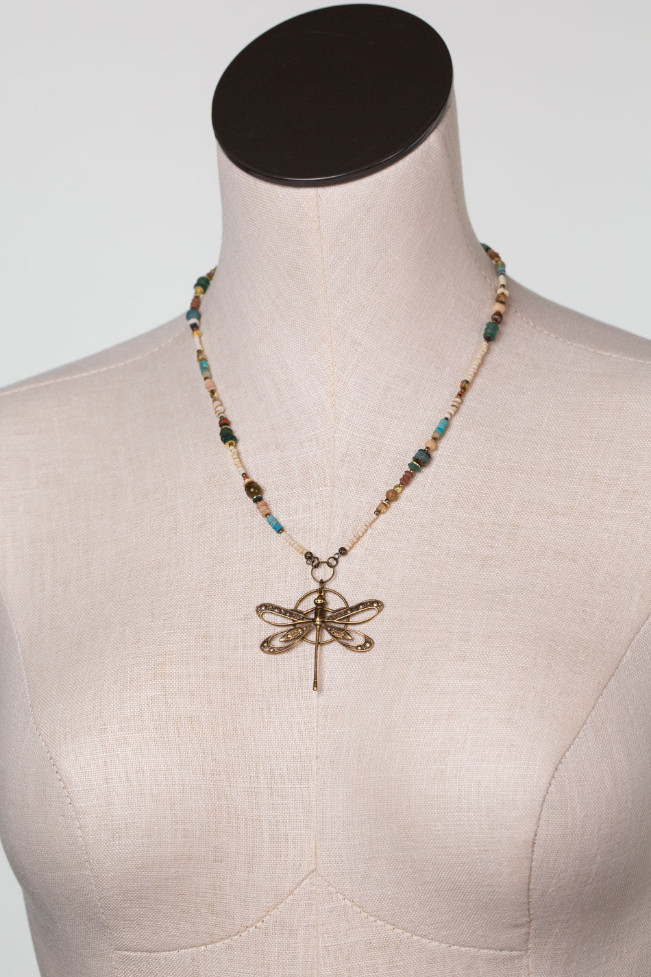 Enlighten 19-21" Turquoise, Czech Glass Statement Necklace