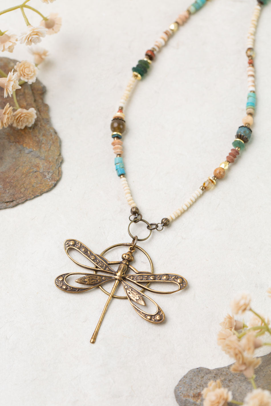 Enlighten 19-21" Turquoise, Czech Glass Statement Necklace