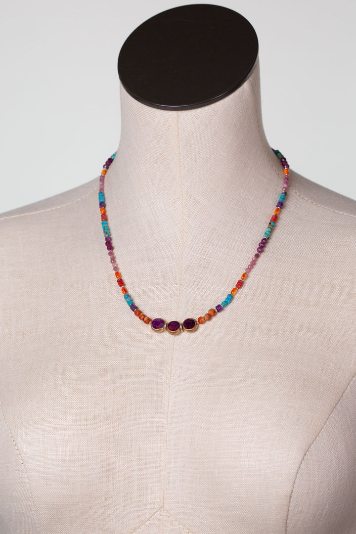 One Of A Kind 18.25-20.25" Mixed Gemstone Collage Necklace
