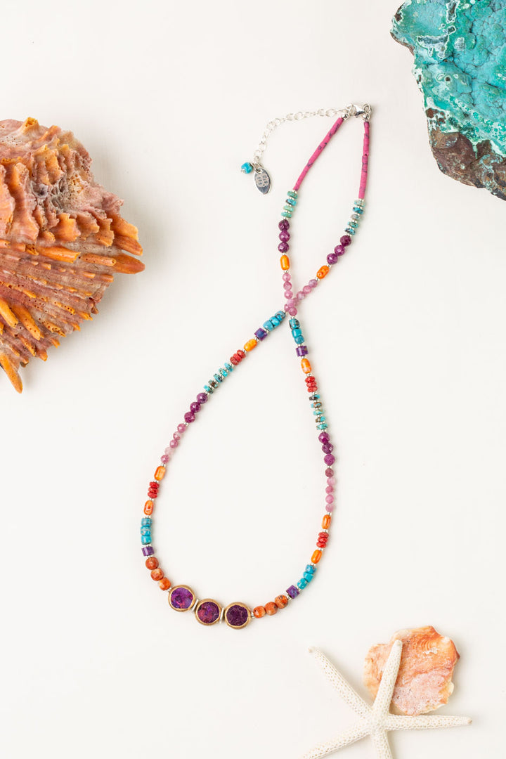 One Of A Kind 18.25-20.25" Mixed Gemstone Collage Necklace