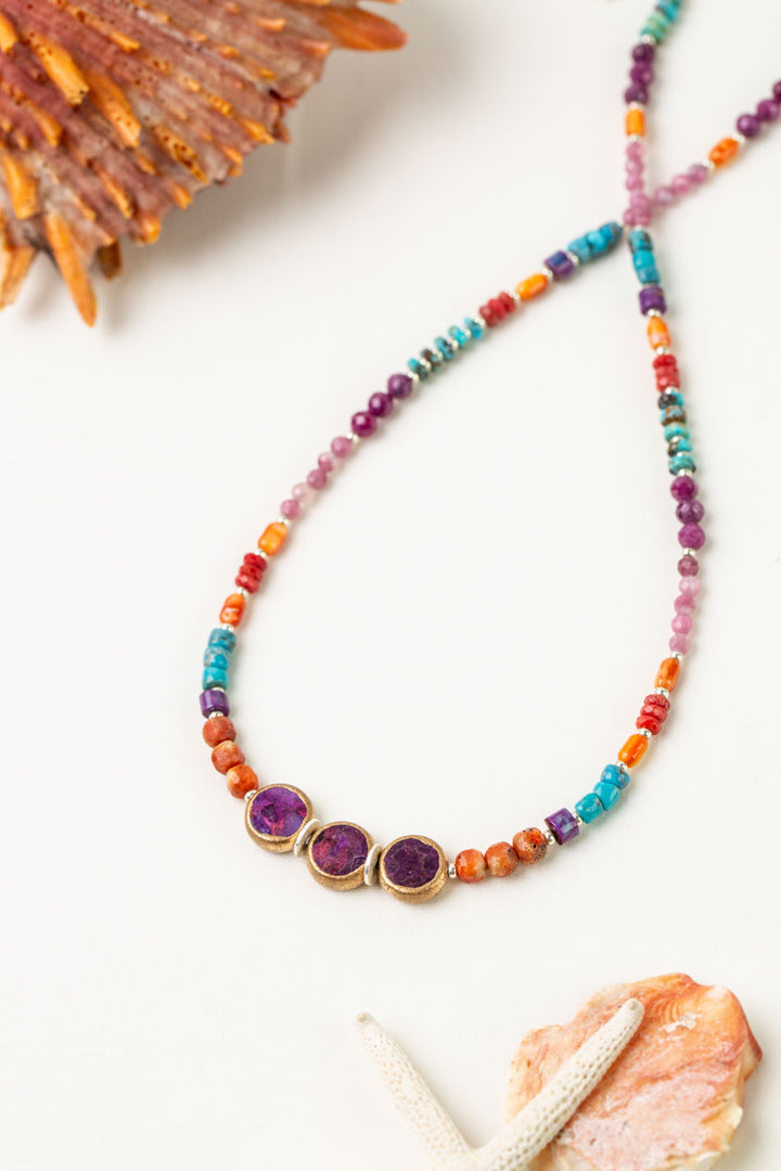 One Of A Kind 18.25-20.25" Mixed Gemstone Collage Necklace