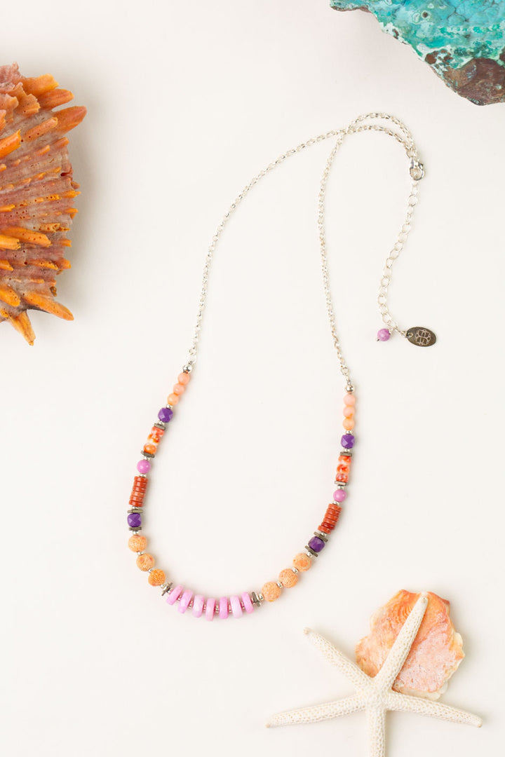 One Of A Kind 17.5-19.5" Mixed Gemstone Collage Necklace