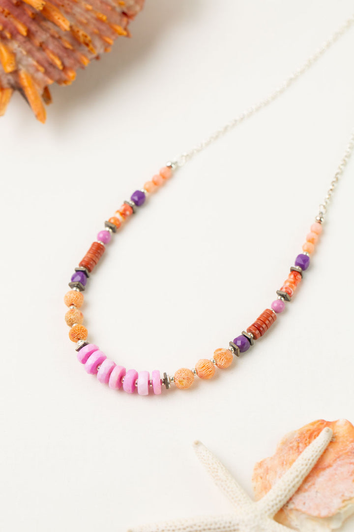 One Of A Kind 17.5-19.5" Mixed Gemstone Collage Necklace