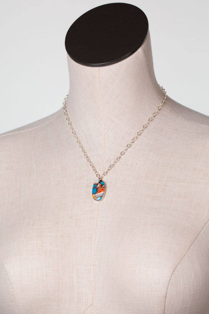 One Of A Kind 16-18" Spiny Oyster, Turquoise Simple Necklace