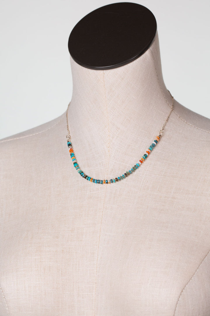 One Of A Kind 15.75-17.75" Spiny Oyster, Turquoise Simple Necklace