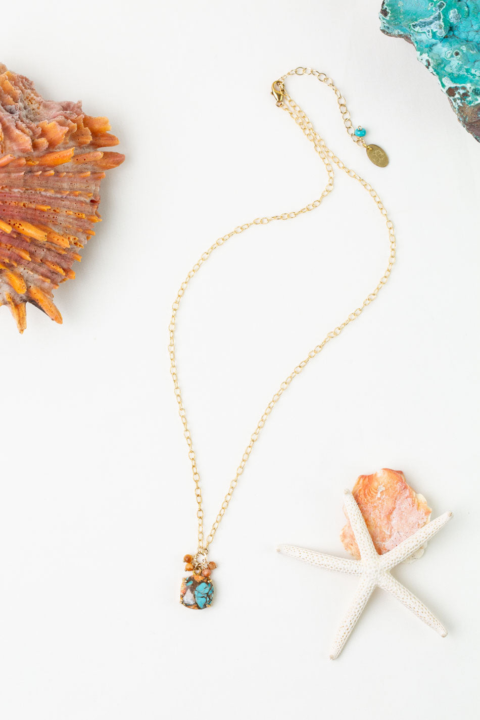 One Of A Kind 17.25-19.25" Spiny Oyster Simple Necklace