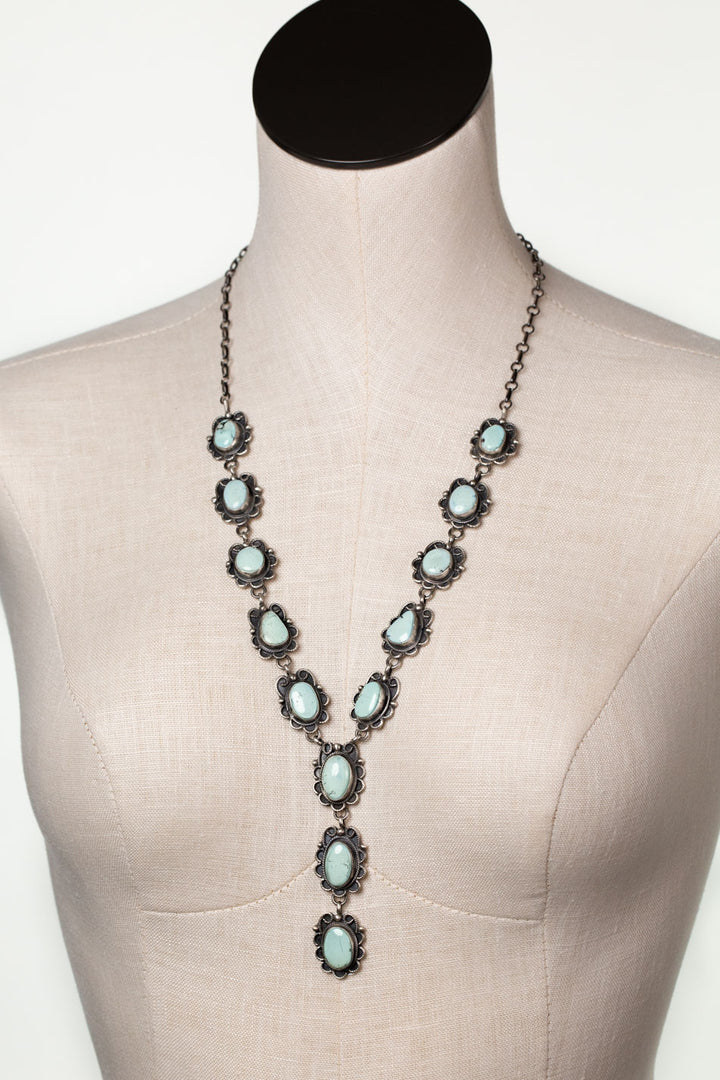 B. Lee 26" Golden Hills Turquoise Statement Necklace And Errings Set