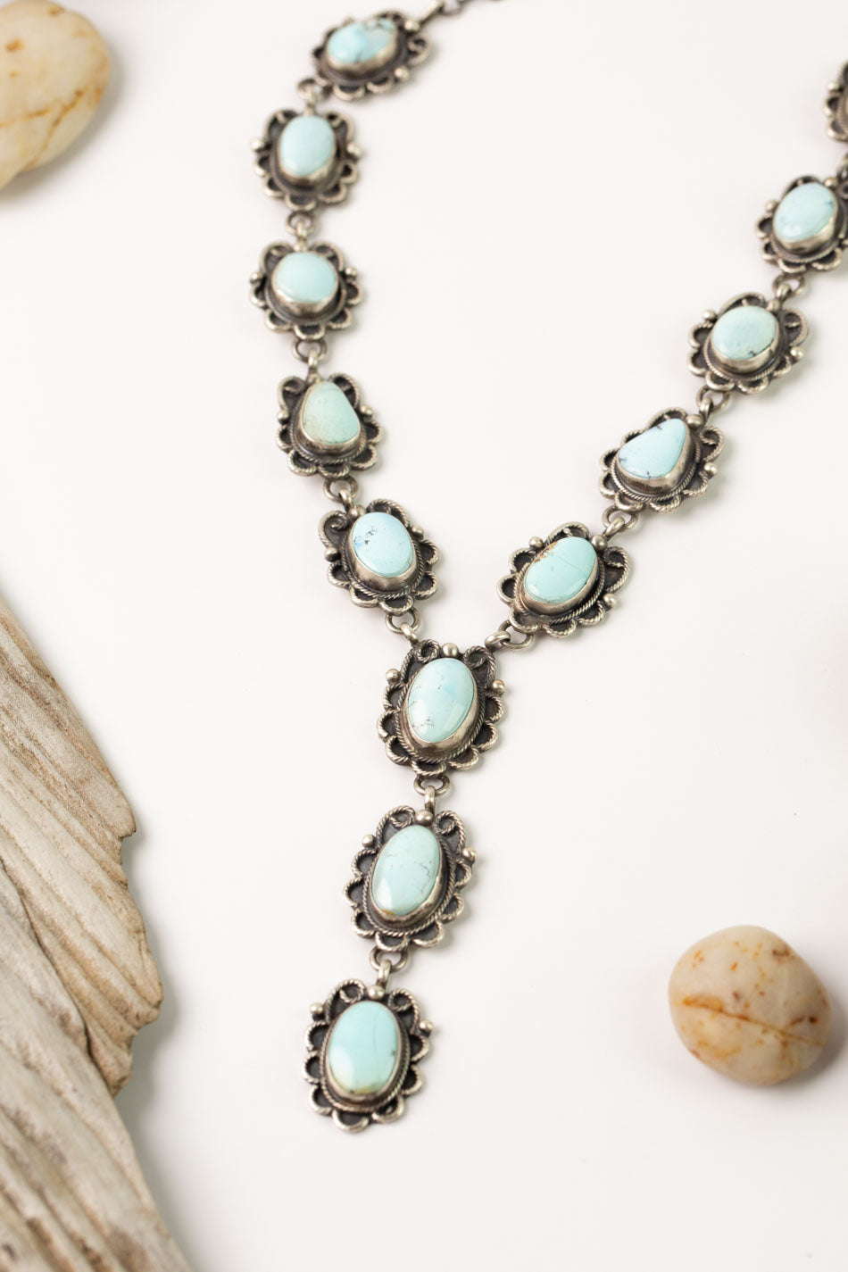 B. Lee 26" Golden Hills Turquoise Statement Necklace And Errings Set