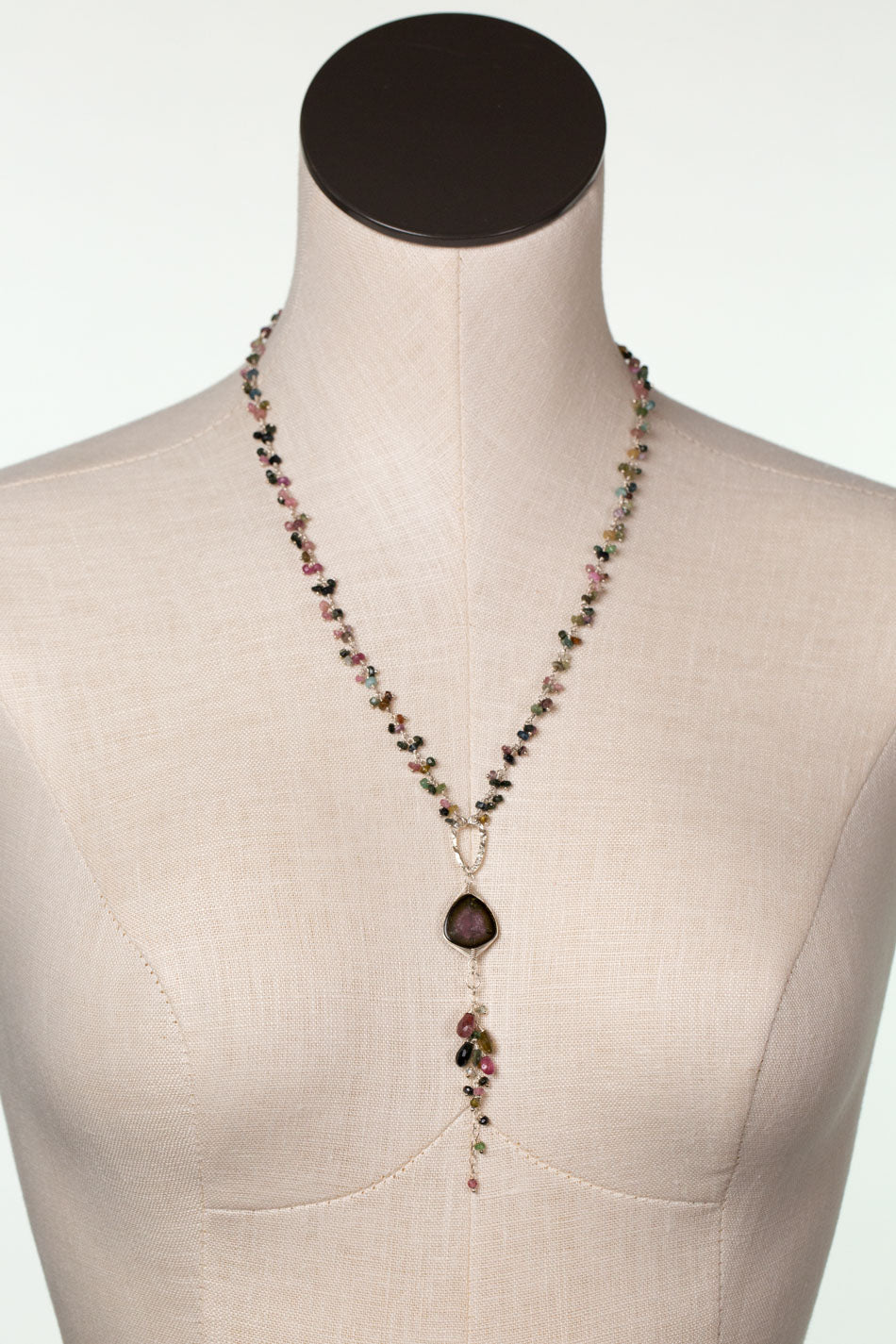 One Of A Kind 20.5-22.5" Watermelon Tourmaline Statement Necklace