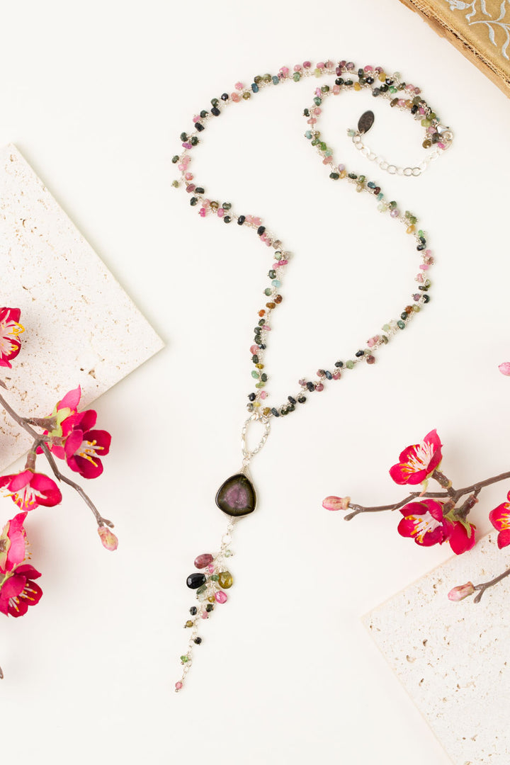 One Of A Kind 20.5-22.5" Watermelon Tourmaline Statement Necklace