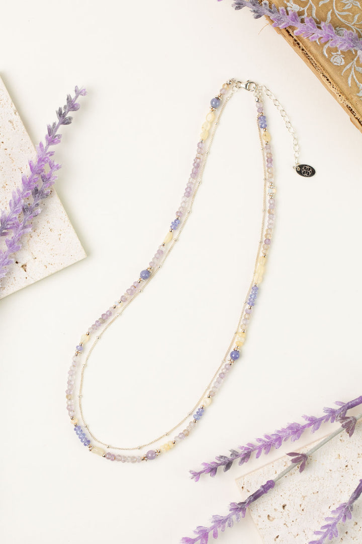 One Of A Kind 17.25-19.25" Opal, Tanzanite Multistrand Necklace