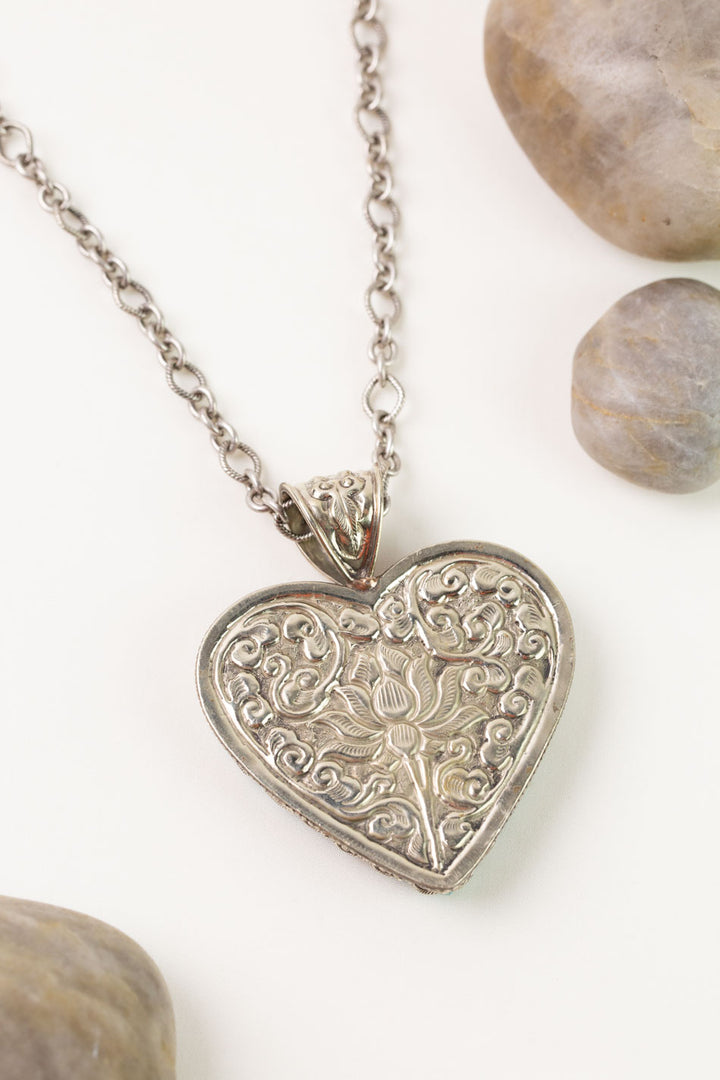 One Of A Kind 20.75-22.75" Chrysocolla Heart Statement Necklace