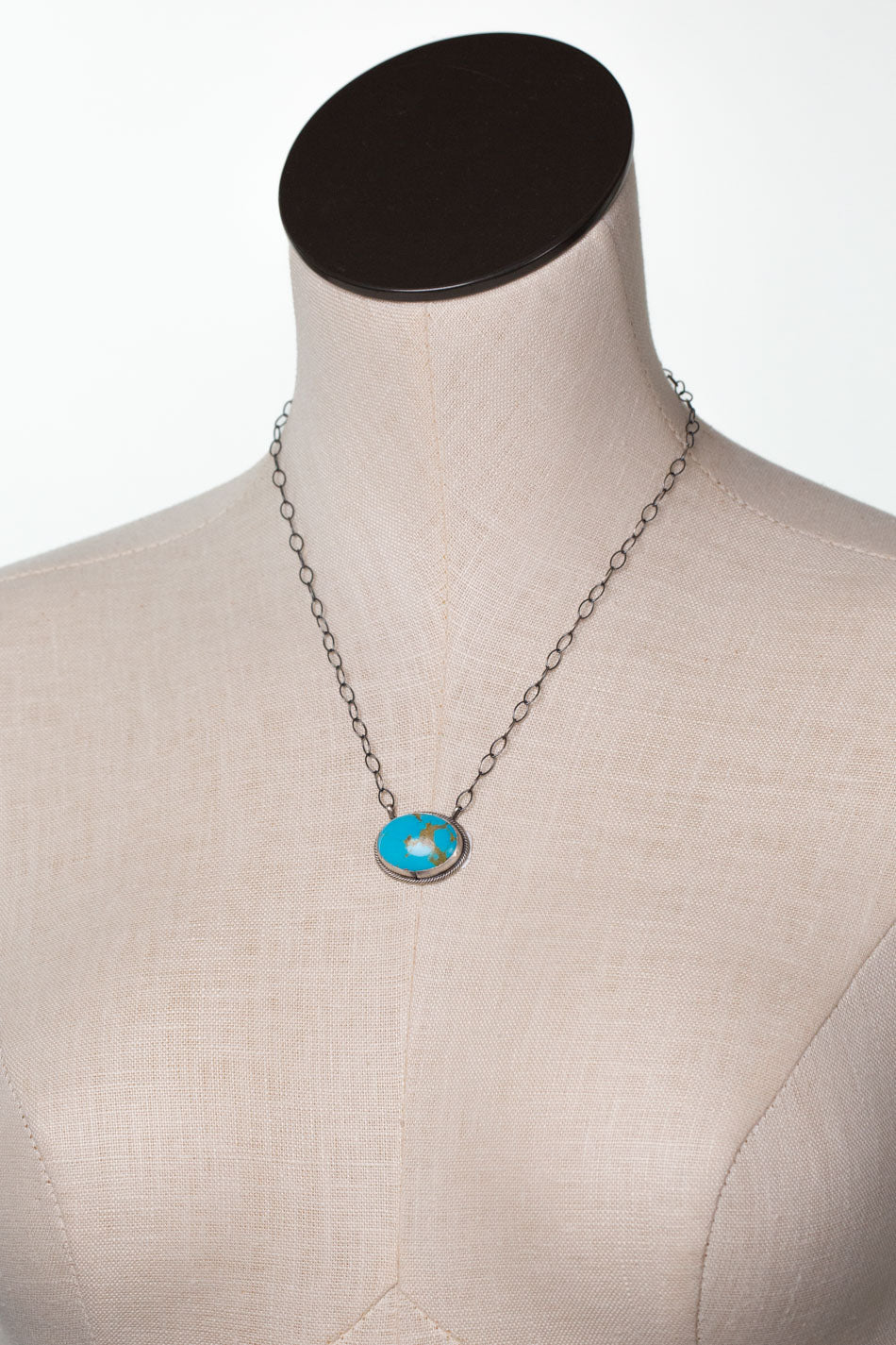Antoinette Mart 19" Kingman Turquoise Simple Necklace