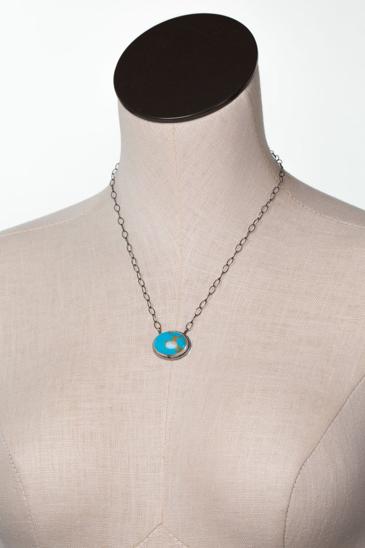 Antoinette Mart 19" Kingman Turquoise Simple Necklace