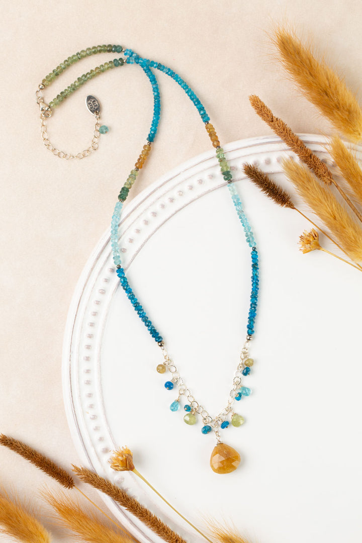 One Of A Kind 20-22" Apatite, Aquamarine Simple Necklace