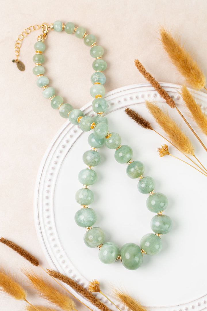 One Of A Kind 21.25-23.25" Natural Aquamarine Simple Necklace