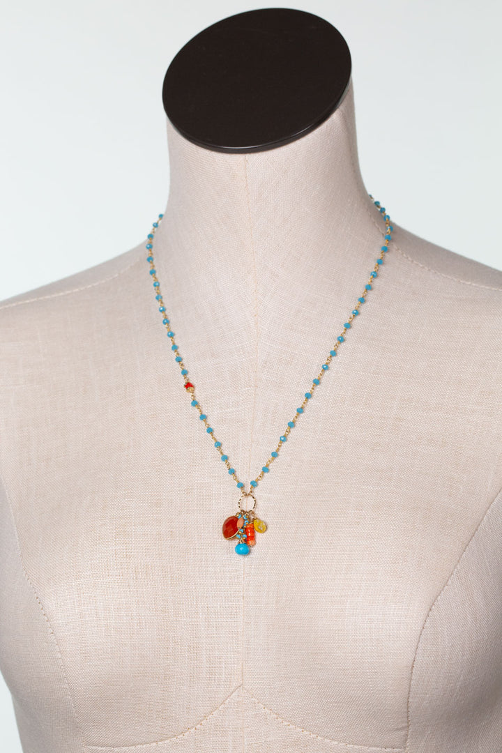 One Of A Kind 19.25-21.25" Bumblebee Jasper, Carnelian, Simple Necklace