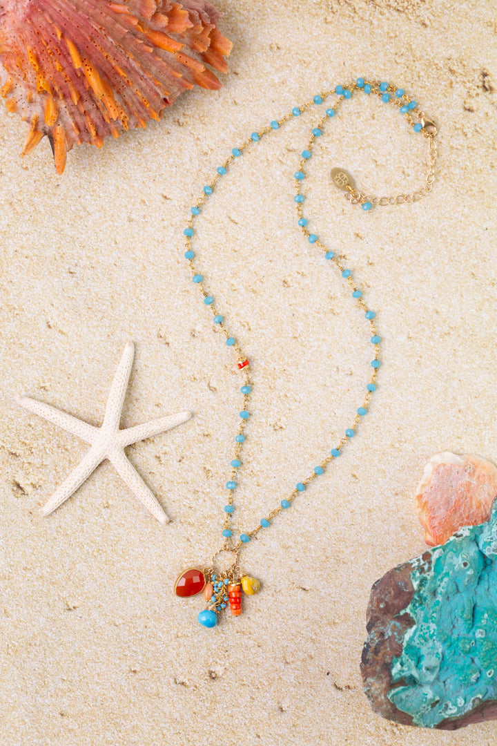 One Of A Kind 19.25-21.25" Bumblebee Jasper, Carnelian, Simple Necklace