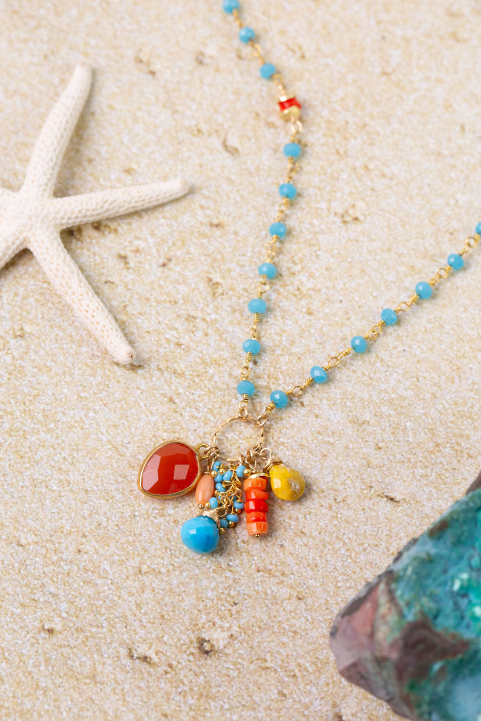 One Of A Kind 19.25-21.25" Bumblebee Jasper, Carnelian, Simple Necklace