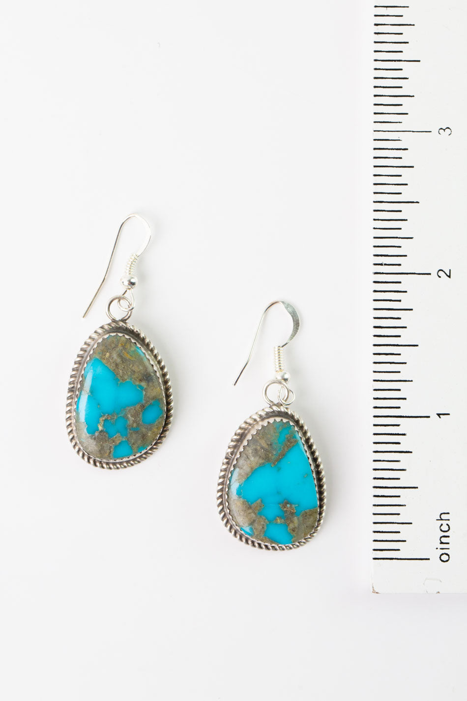 Native American Kingman Turquoise Dangle Earrings