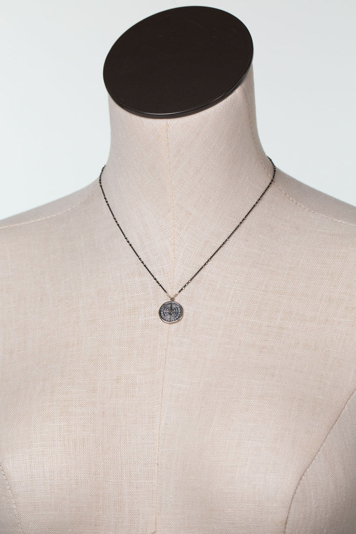 One Of A Kind 15-17" Sterling Silver Compass Simple Necklace