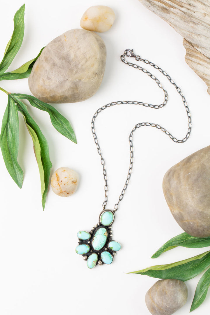 Arthur J Brugge  19" Sonoran Gold Turquoise, Navajo Statement Necklace