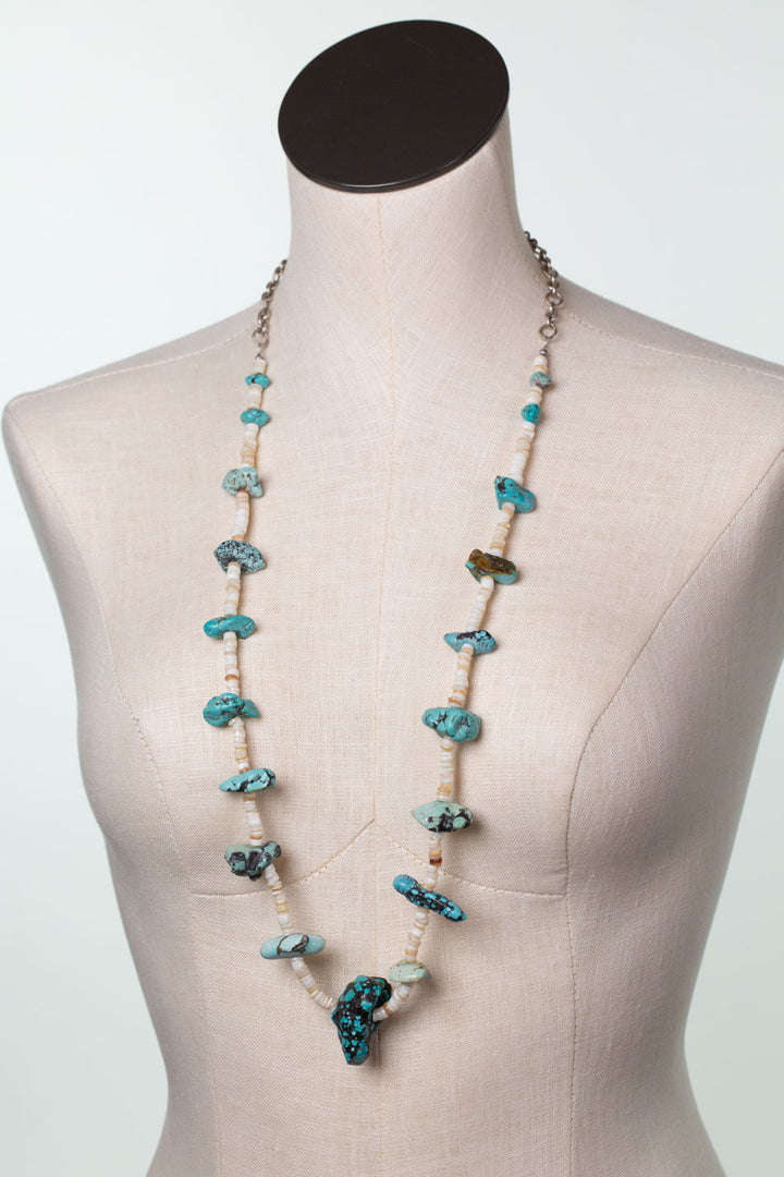 One Of A Kind 33.5-35.5" Natural Turquoise Statement Necklace