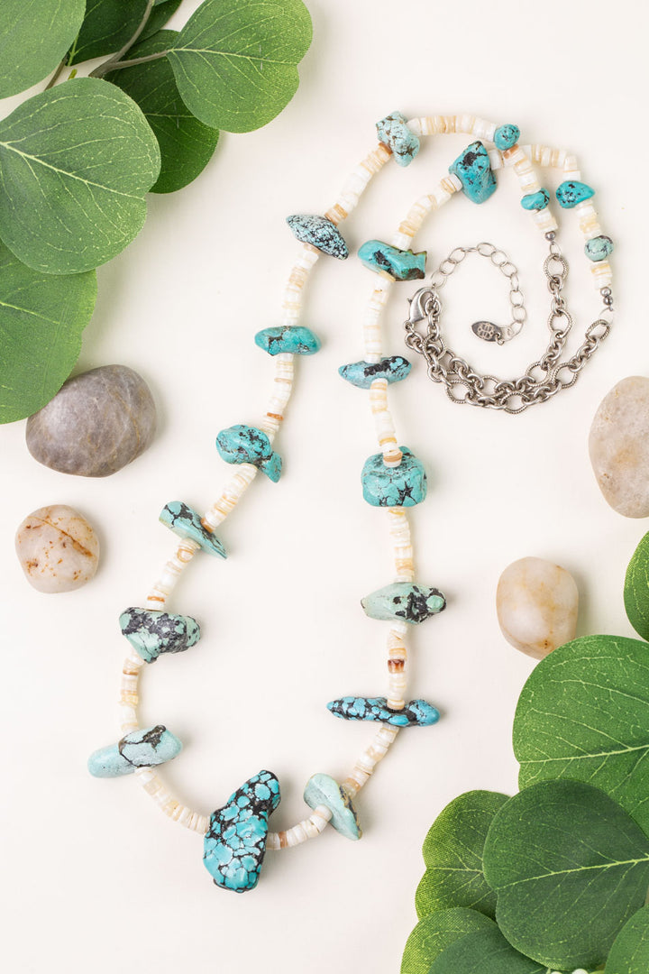 One Of A Kind 33.5-35.5" Natural Turquoise Statement Necklace