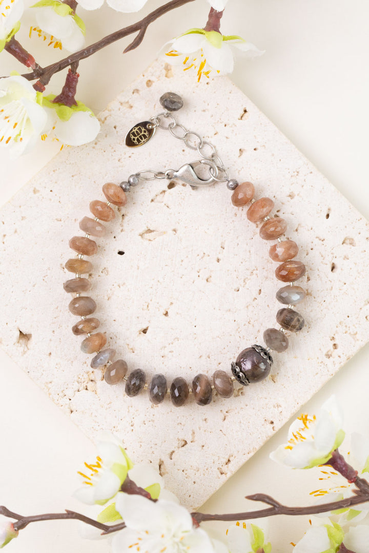 One Of A Kind 7.5-8.5" Moonstone Simple Bracelet