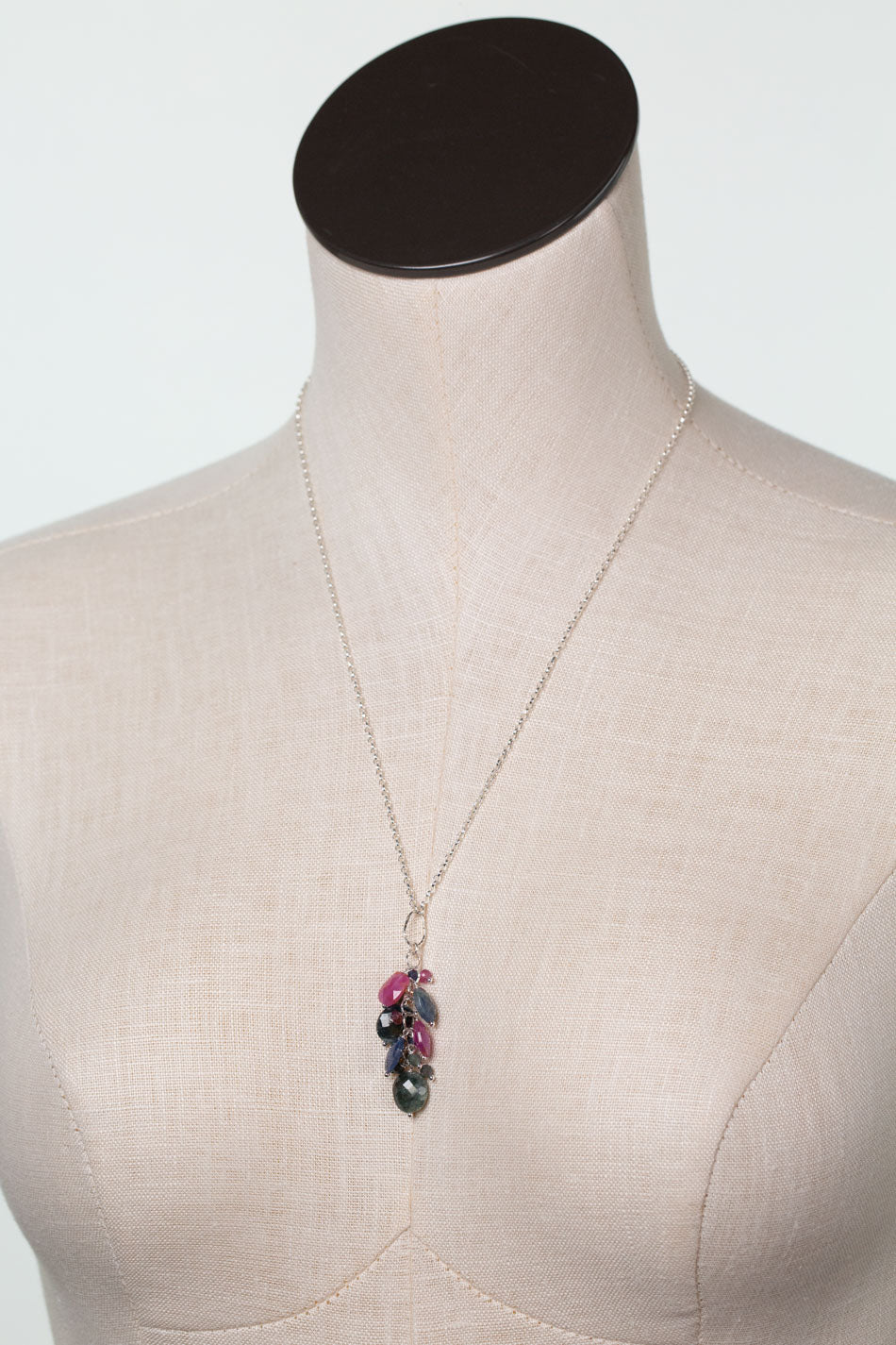 One Of A Kind 20.5-22.5" Sapphire Cluster Necklace