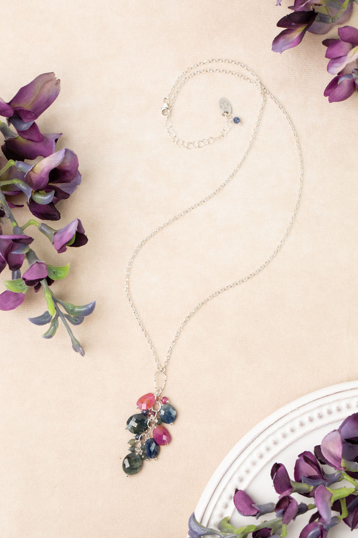 One Of A Kind 20.5-22.5" Sapphire Cluster Necklace