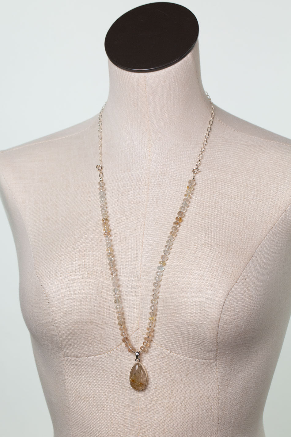 One Of A Kind 16.5-30.5" Golden Rutilated Quartz Statement Necklace