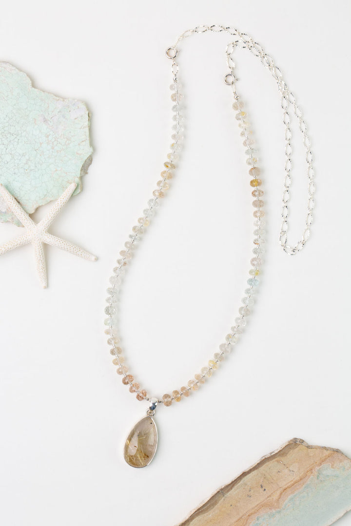 One Of A Kind 16.5-30.5" Golden Rutilated Quartz Statement Necklace