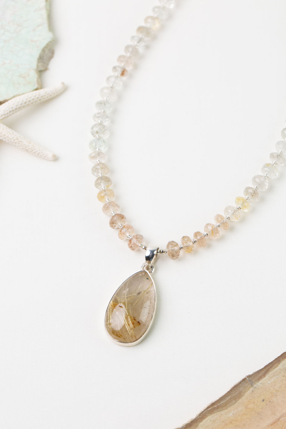 One Of A Kind 16.5-30.5" Golden Rutilated Quartz Statement Necklace