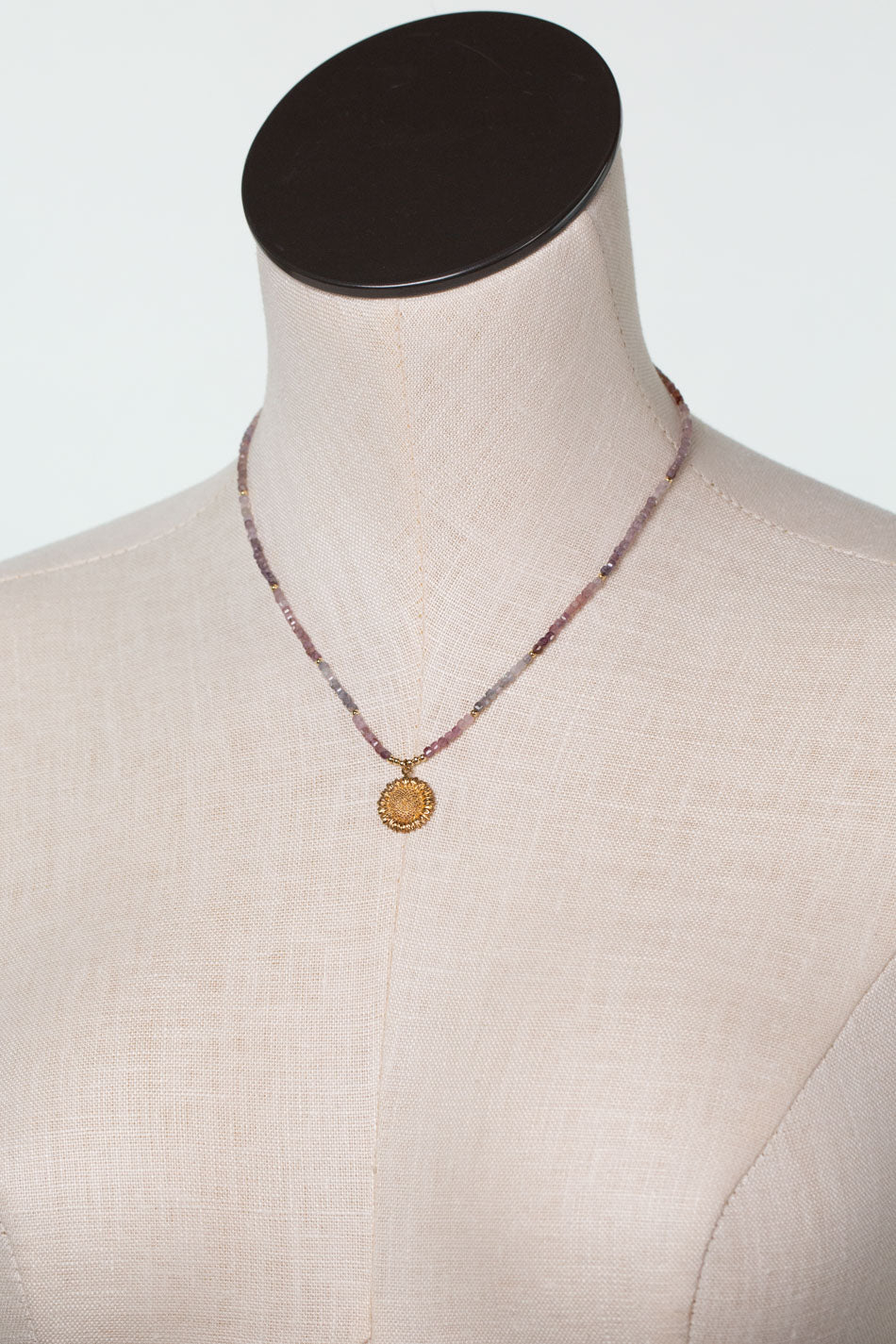 One Of A Kind 15.75-17.75" Spinel with Bronze Pendant Simple Necklace