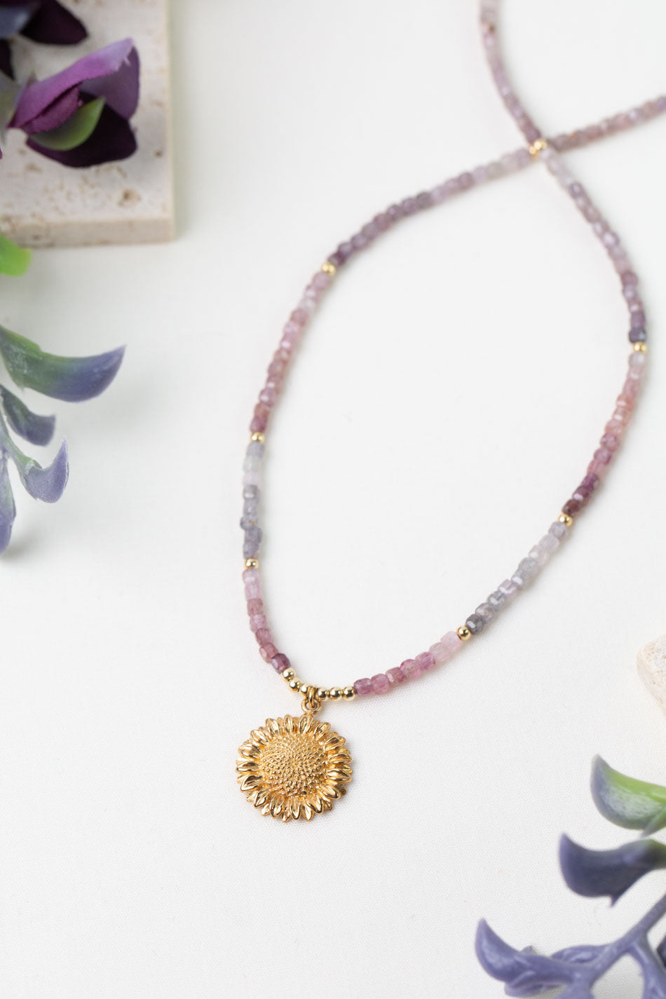 One Of A Kind 15.75-17.75" Spinel with Bronze Pendant Simple Necklace