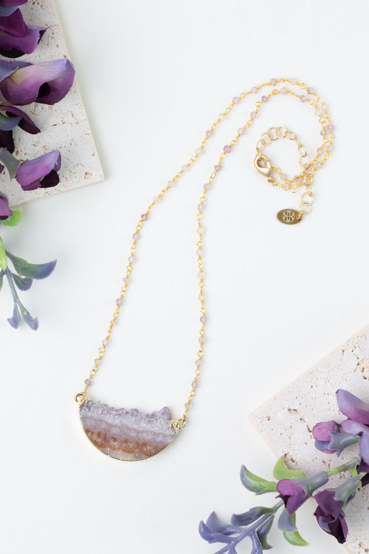 One Of A Kind 19-21" Ametrine with Mineral Slice Statement Necklace