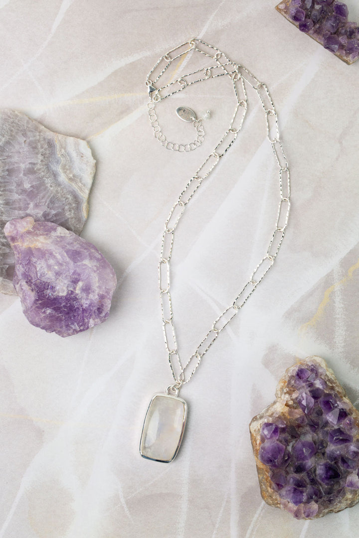 One Of A Kind 18-20" Rainbow Moonstone Statement Necklace