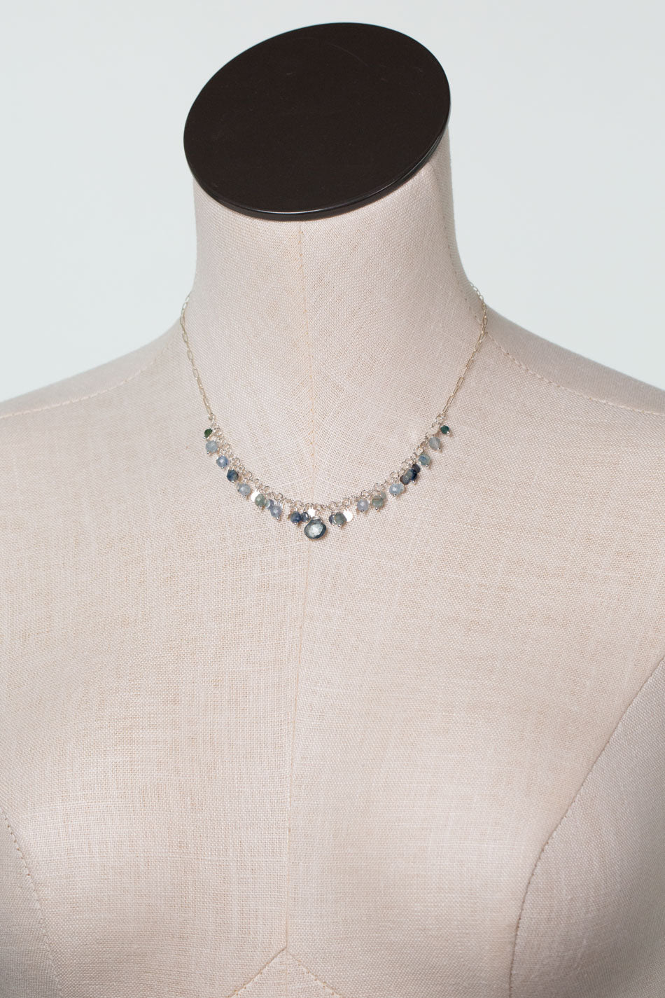 One Of A Kind 15-17" Topaz, Kyanite Simple Necklace