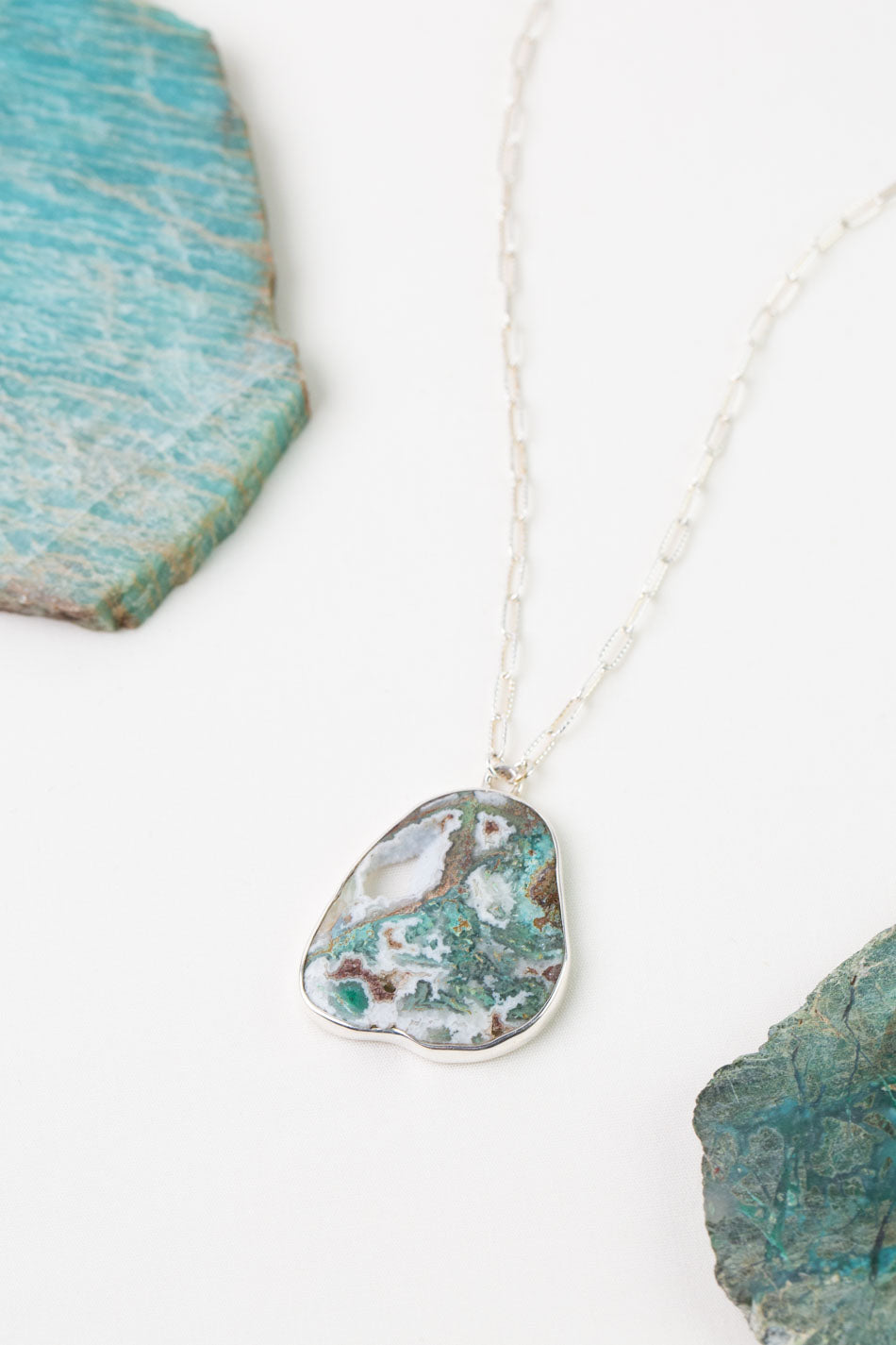 One Of A Kind 25-27" Green Silica Simple Necklace