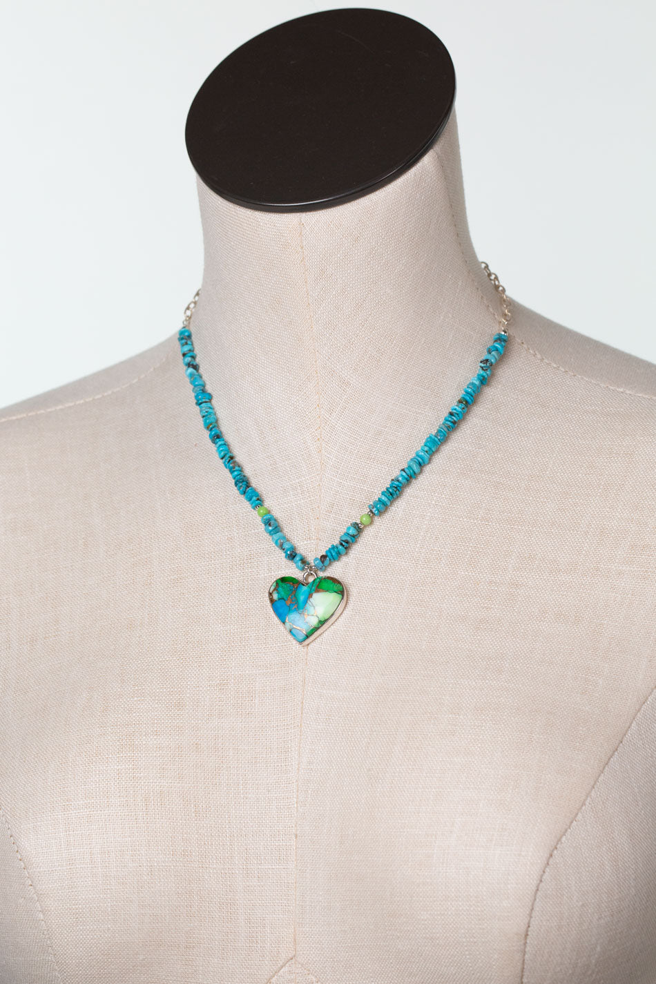 One Of A Kind 16.5-18.5" Turquoise with Peacock Dahlia Statement Necklace