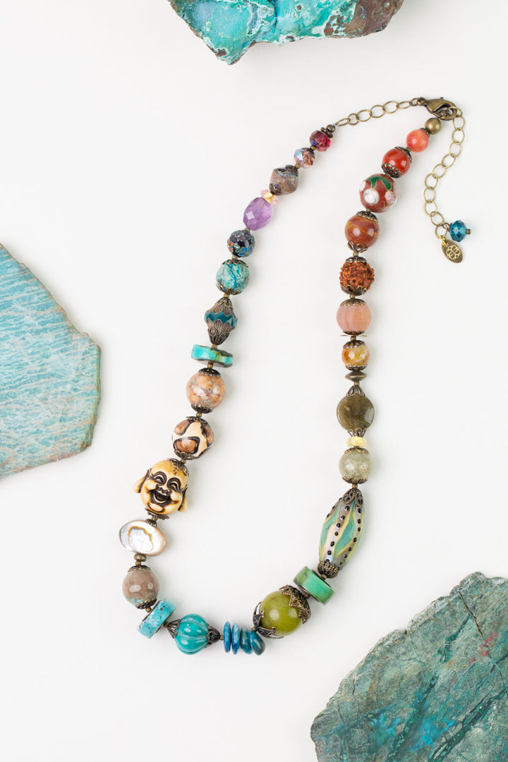 One Of A Kind 18.5-20.5" Collage Statement Necklace
