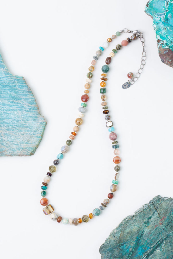 One Of A Kind 19.5-21.5" Earthy Collage Simple Necklace