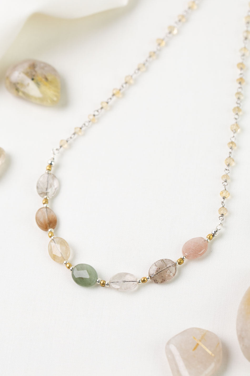 One Of A Kind 16-18" Mixed Quartz Simple Necklace