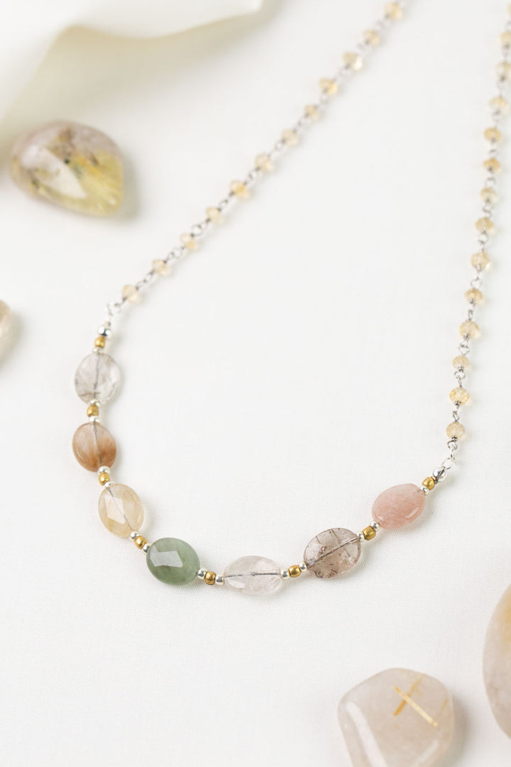 One Of A Kind 16-18" Mixed Quartz Simple Necklace