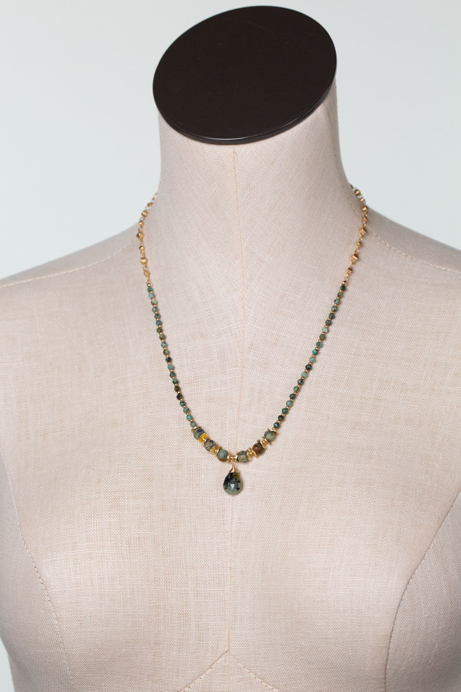 Tranquil Gardens 19.5-21.5" African Turquoise Simple Necklace