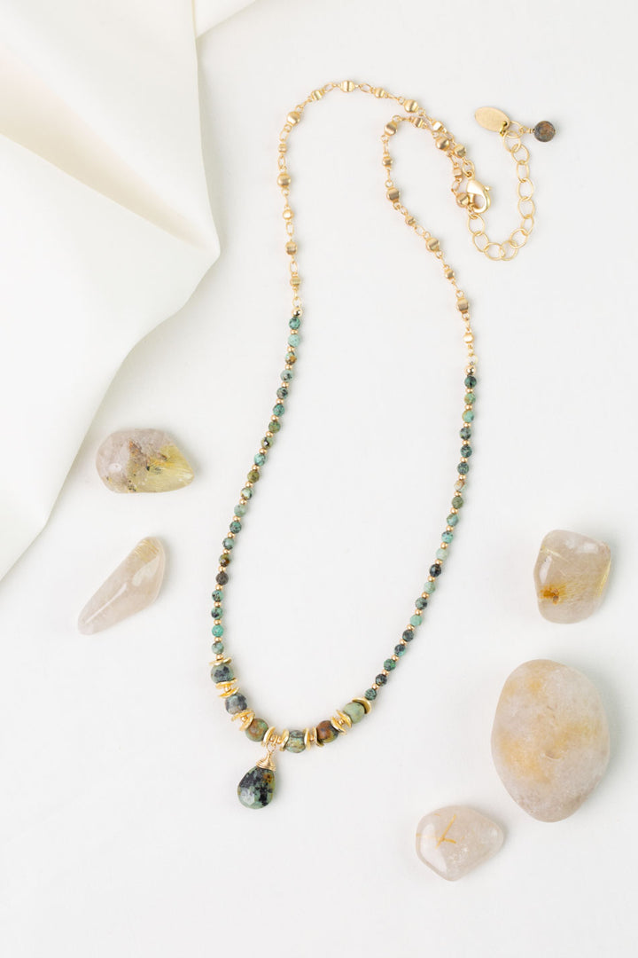 Tranquil Gardens 19.5-21.5" African Turquoise Simple Necklace