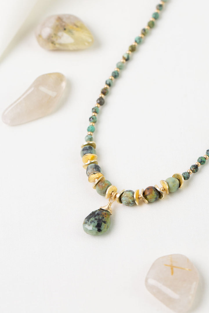 Tranquil Gardens 19.5-21.5" African Turquoise Simple Necklace