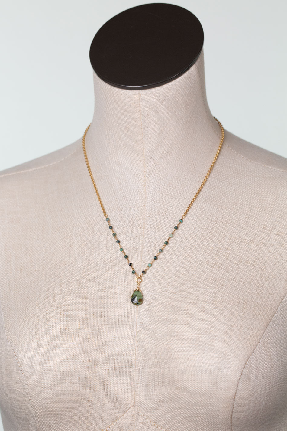 Tranquil Gardens 18.5-20.5" African Turquoise Simple Necklace